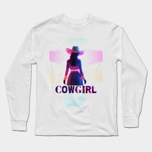 Neon Cowgirl Mystery: Bold Design for the Brave Long Sleeve T-Shirt